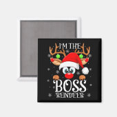 Boss Reindeer Christmas Family Matching Group Funn Magneet (Voorkant / Achterkant)
