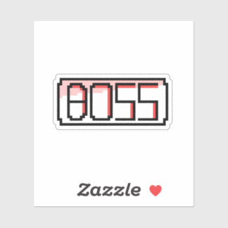 "BOSS" Retro font Sticker