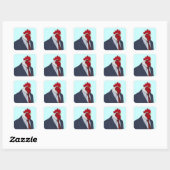 Boss Rooster Vierkante Sticker (Vel)