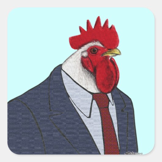 Boss Rooster Vierkante Sticker (Voorkant)