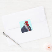 Boss Rooster Vierkante Sticker (Envelop)