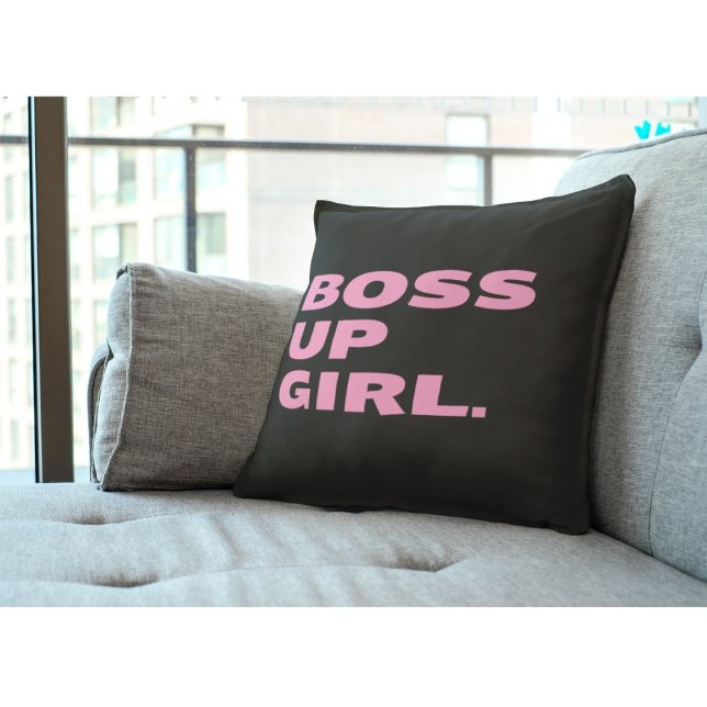 Boss up Girl Sierkussen - zwart (Creator heeft geüpload)