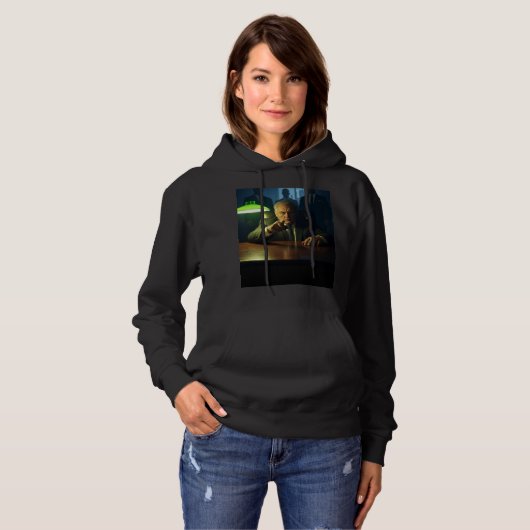 Boss vrouwen zwart hooded sweatshirt (Voorkant volledig)