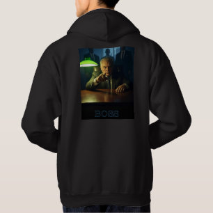 Boss w tekst mannen zwart hooded sweatshirt terug