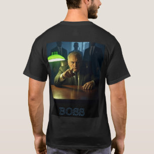 Boss w tekst mannen zwart T-shirt terug