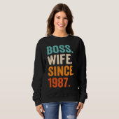 Boss Wife Since 1987 36th wedding anniversary Trui (Voorkant volledig)
