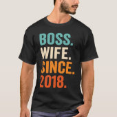 Boss Wife sinds 2018 5th bruiloft T-shirt (Voorkant)