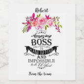 Boss Wine étiquette Boss appréciation jour ou sema (Étiquettes simples)