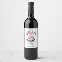 Boss Wine étiquette Boss appréciation jour ou sema