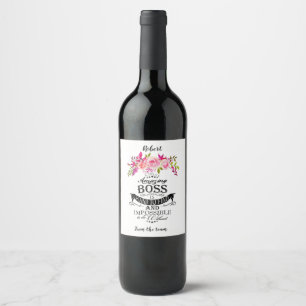 Boss Wine étiquette Boss appréciation jour ou sema