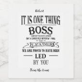 Boss Wine étiquette Boss appréciation jour ou sema (Étiquettes simples)