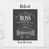 Boss Wine étiquette Boss appréciation jour ou sema (Étiquettes simples)