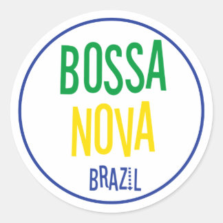 Bossa Nova Brasil Jazz Music Typograaf Ronde Sticker