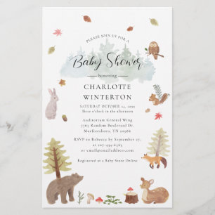 Bossen Baby shower Briefpapier