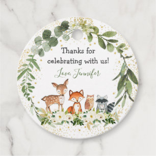 Bossen Baby shower Greenery Forest Animal Bedankjes Labels