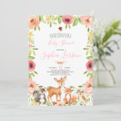Bossen Baby shower Invitation Forest Animals Kaart (Staand voorkant)