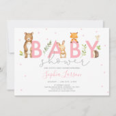 Bossen Baby shower Invitation Forest Animals Kaart (Voorkant)