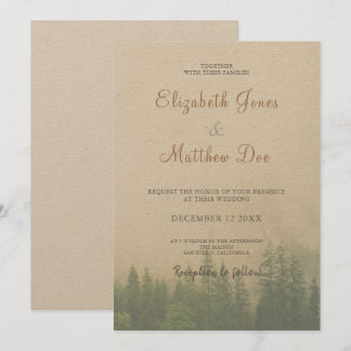 Bossen/Bergdenbomen Rustic Wedding Kaart