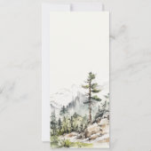 Bossen Berglandschap Schets Bruiloft Menu Kaart (Achterkant)