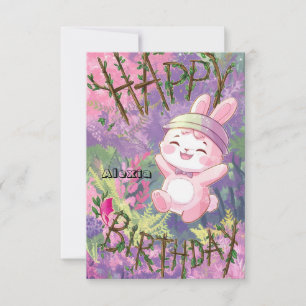 Bossen Boho Bunny Digitale Verjaardag Kaart