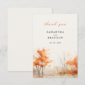Bossen. Bos in herfst kleuren bruiloft Dank U Bedankkaart (Voorkant / Achterkant)