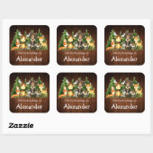 Bossen Bosdieren Hout Print Bookplate Label (Vel)