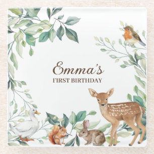Bossen Bossen eerste verjaardag Glazen Onderzetter