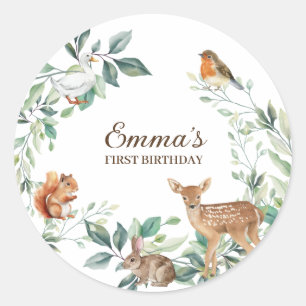 Bossen Bossen eerste verjaardag Ronde Sticker