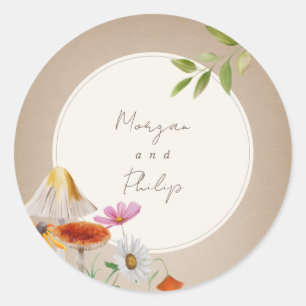 Bossen Bossen Pushroom Floral Wedding Cardstock Ronde Sticker