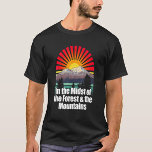 Bossen De bergen Camper Hiker Camp Hike Outdoo T-shirt