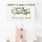 Bossen Dieren Greenery Baby shower Decoration Spandoek (Insitu)