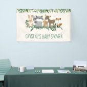 Bossen Dieren Greenery Baby shower Decoration Spandoek (Beurs)