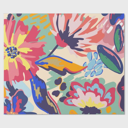 Bossen en rozen cadeaupapier (Vlak)