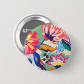 Bossen en rozen ronde button 5,7 cm (Voorkant /achterkant)