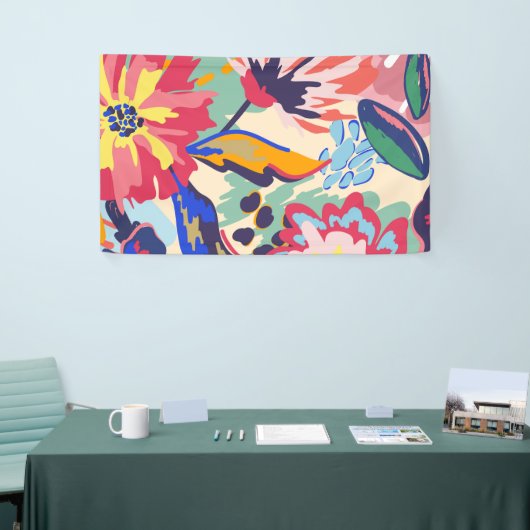 Bossen en rozen spandoek (Beurs)