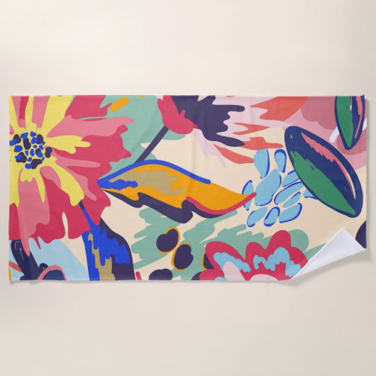 Bossen en rozen strandlaken (Voorkant)