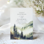 Bossen in de bergen Fog Evening Landscape Wedding Kaart