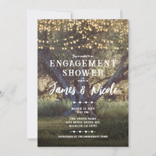  Bossen met boomverlichting Verloving Shower Kaart