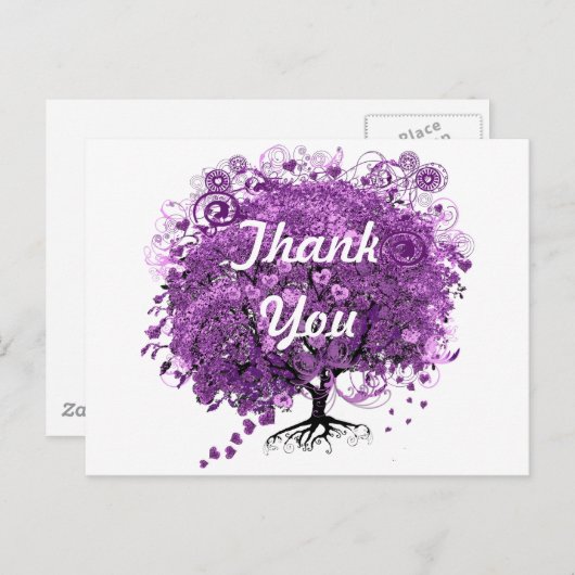 Bossen met Paarse hardebomen Briefkaart (Voorkant / Achterkant)