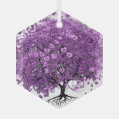 Bossen met Paarse hardebomen Glas Ornament (Voorkant)