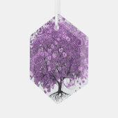 Bossen met Paarse hardebomen Glas Ornament (Voorkant links)