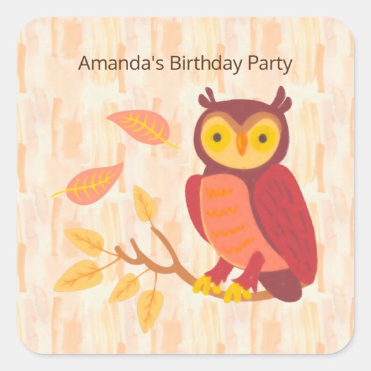 Bossen najaar vierkante sticker (Voorkant)