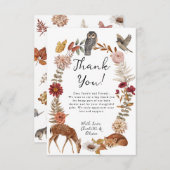 Bossen Neutraal Baby shower Bedankkaart (Voorkant / Achterkant)