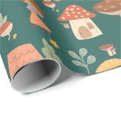 Bossen paddenstoel cadeaupapier (Rol Hoek)