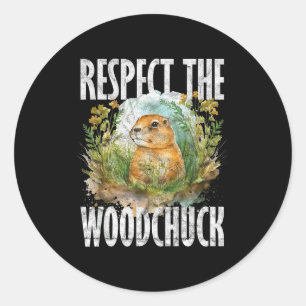 Bossen Respecteer De Bosmarmot _2 Ronde Sticker