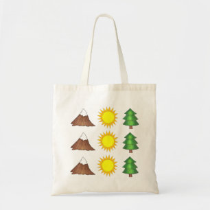 Bossen van bergen-zonnebomen, klimklikTas Tote Bag