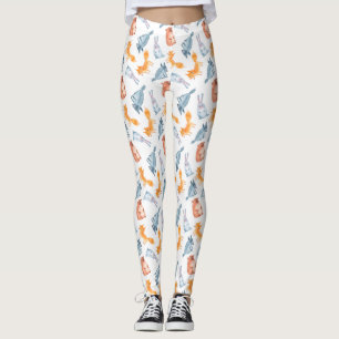 Bossen van cartoons. Wolf, beer, vossen en hazen. Leggings