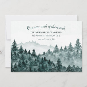 Bossen Waterverf Verplaatsingsaankondiging Kaart