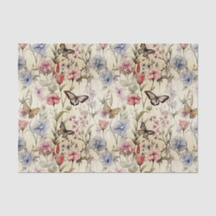 Bossen Wildbloemen en Vlinders Decoupage Tissuepapier