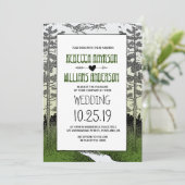 Bossen Woodland Forest Trees Mountain Wedding Kaart (Staand voorkant)